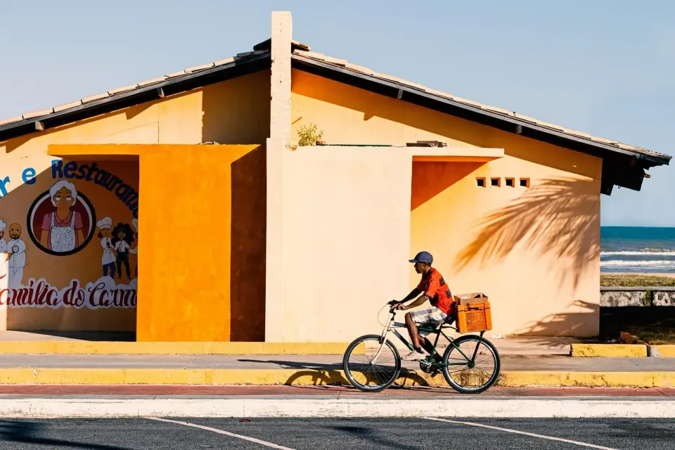 bicycle, bike, delivery, worker