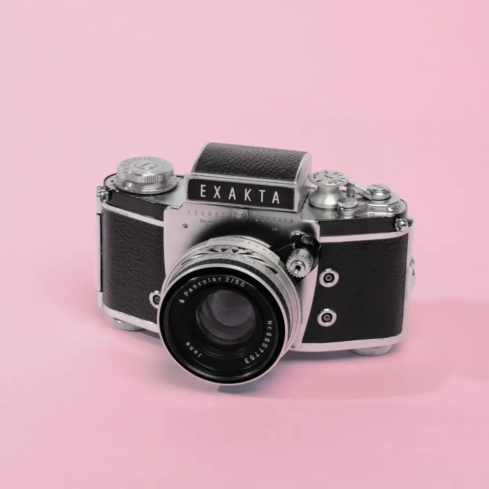 camera, product, pink, studio