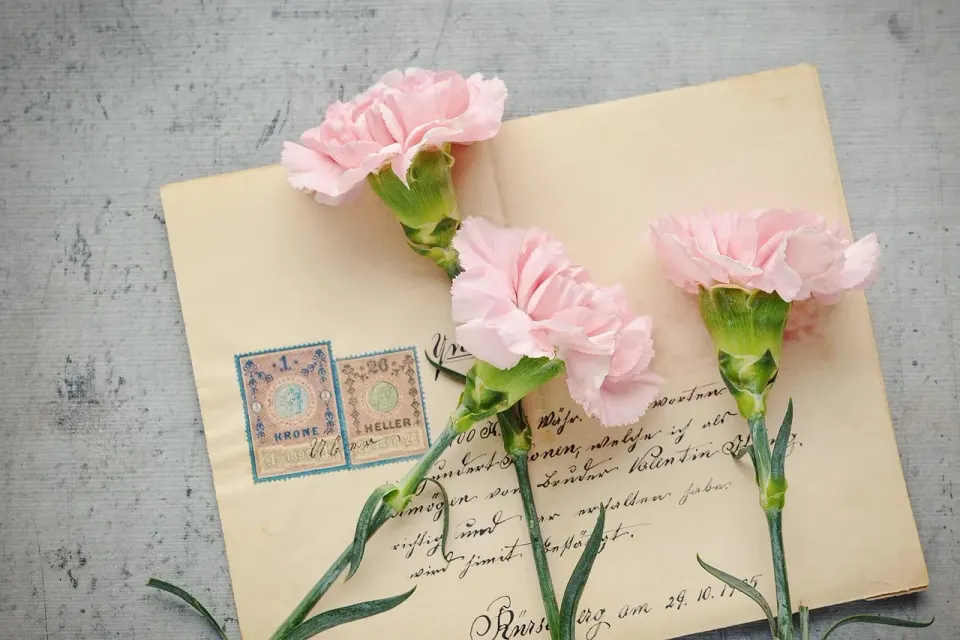 letter, flower wallpaper, envelope, flowers